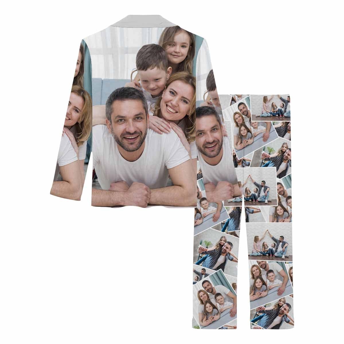FacePajamas Pajama Custom Photo Family Portrait Sleepwear Personalized Women's Slumber Party Long Pajama Set