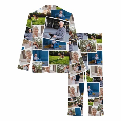 FacePajamas Pajama Custom Photo Family Portraits Sleepwear Personalized Women's Slumber Party Long Pajama Set