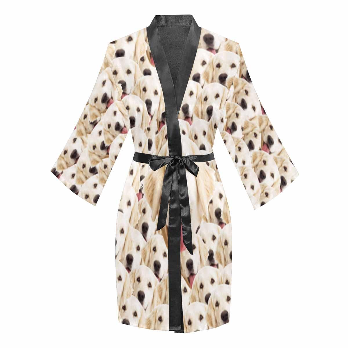 FacePajamas Pajama Custom Photo My Pet Women's Summer Short Pajamas Cute Personalized Photo Pajamas Kimono Robe