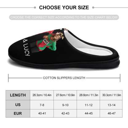 FacePajamas Slippers-2YX-SDS Custom Photo&Name Couples Women's All Over Print Cotton Slippers
