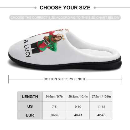 FacePajamas Slippers-2YX-SDS Custom Photo&Name Couples Women's All Over Print Cotton Slippers