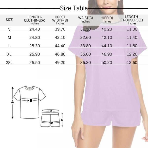 FacePajamas Pajama Custom Photo Pajamas in Heart Sleepwear Personalized Women's Short Pajama Set Valentines Gift