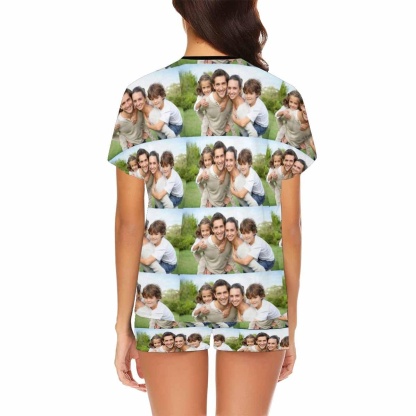 FacePajamas Pajama Custom Photo Pajamas Loving Family Loungewear Personalized Women's Short Pajama Set Gifts for Mom