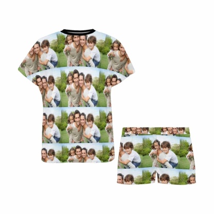 FacePajamas Pajama Custom Photo Pajamas Loving Family Loungewear Personalized Women's Short Pajama Set Gifts for Mom