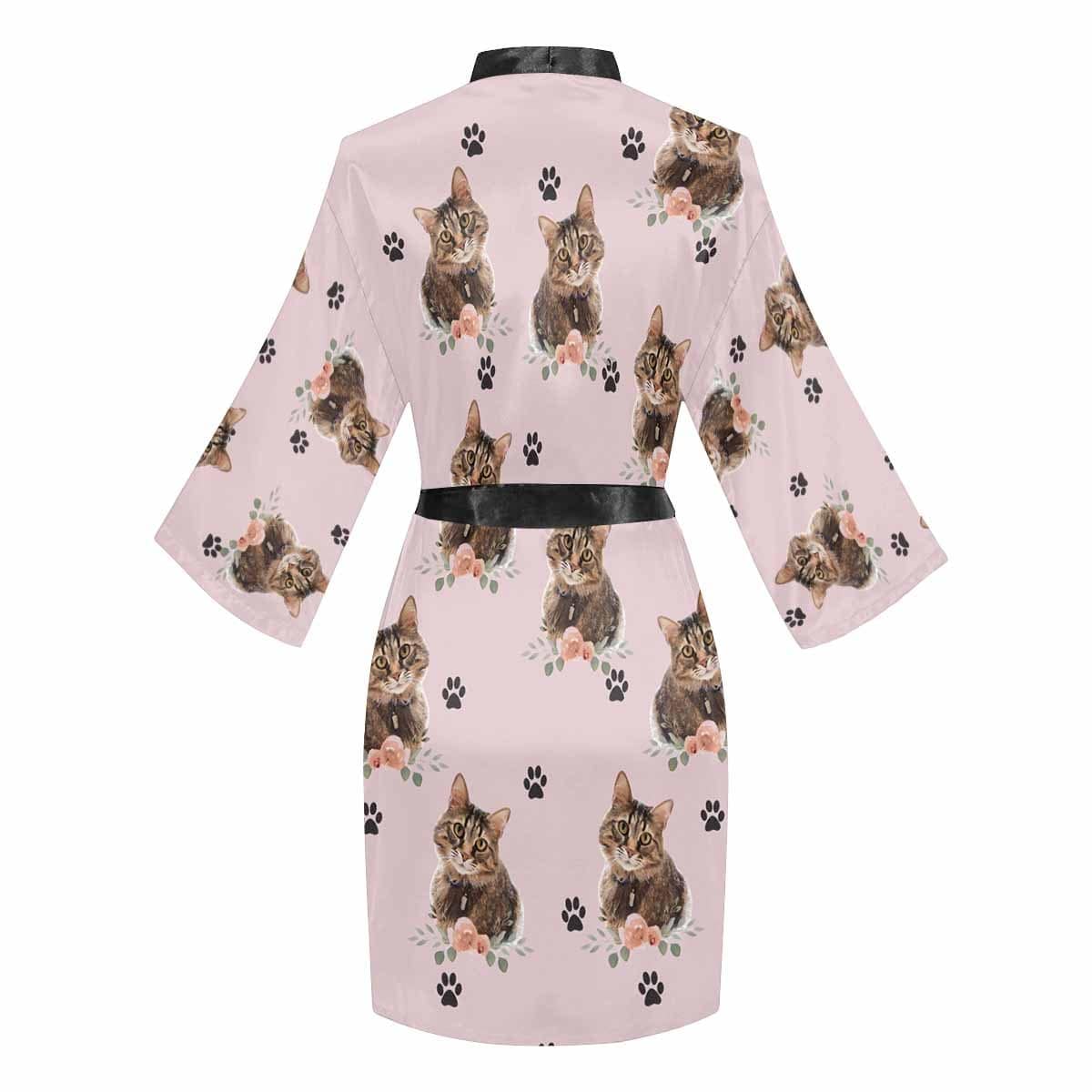 FacePajamas Pajama Custom Photo Paw Print Women's Summer Short Pajamas Cute Personalized Photo Pajamas Kimono Robe