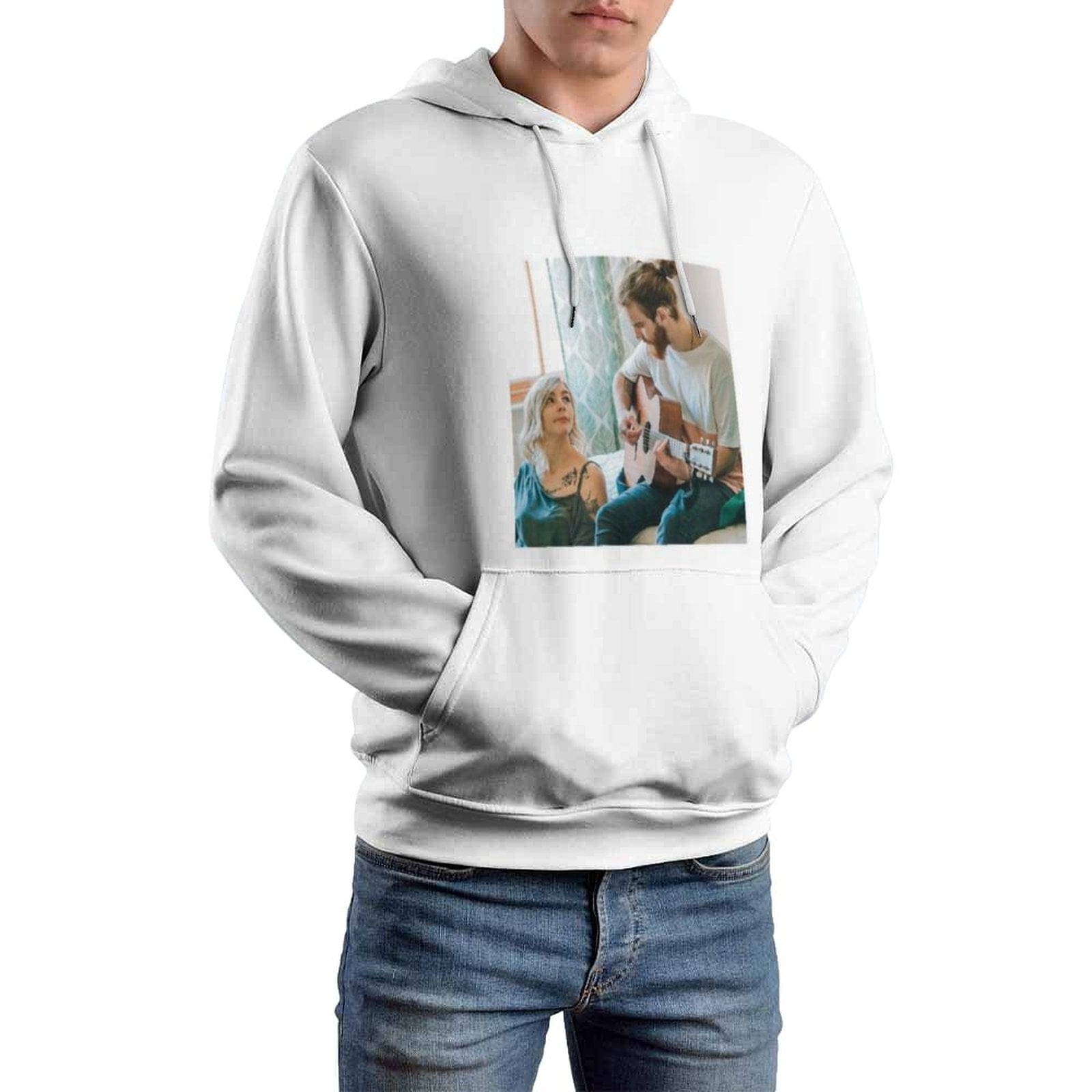 FacePajamas Hoodie-2WH-SDS Custom Photo Plus Size Hoodie with Pictures on It Black?Hoodie?with?Design Personalized Face Unisex Loose Hoodie Custom Top Outfits