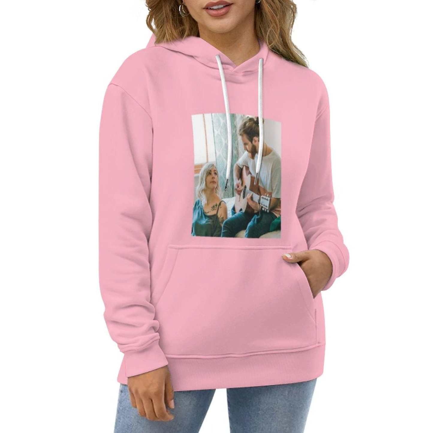 FacePajamas Hoodie-2WH-SDS Custom Photo Plus Size Hoodie with Pictures on It Black?Hoodie?with?Design Personalized Face Unisex Loose Hoodie Custom Top Outfits