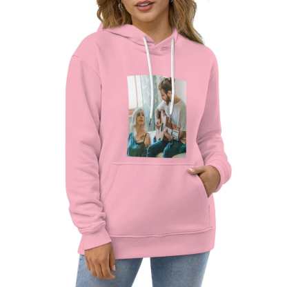 FacePajamas Hoodie-2WH-SDS Custom Photo Plus Size Hoodie with Pictures on It Black?Hoodie?with?Design Personalized Face Unisex Loose Hoodie Custom Top Outfits