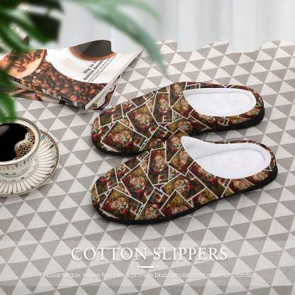 FacePajamas Slippers-2YX-SDS Custom Photo Seamless Family Men's All Over Print Cotton Slippers