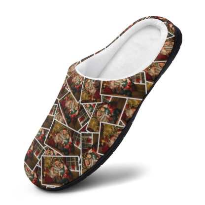FacePajamas Slippers-2YX-SDS Custom Photo Seamless Family Men's All Over Print Cotton Slippers