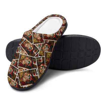 FacePajamas Slippers-2YX-SDS Custom Photo Seamless Family Men's All Over Print Cotton Slippers