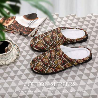 FacePajamas Slippers-2YX-SDS Custom Photo Seamless Family Women's All Over Print Cotton Slippers