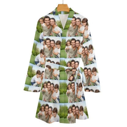 FacePajamas Pajama-2YX-SDS Custom Photo Seamless Women's Long Pajamas Personalized Photo Pajamas Kimono Robe