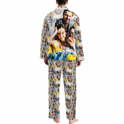 FacePajamas Pajama Sets Custom Photos Couple Matching Pajamas Personalized Photo Loungewear Set Sleepwear For Men Women