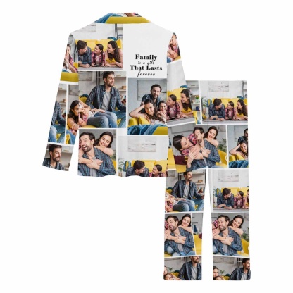 FacePajamas Pajama Sets Custom Photos&Text Couple Matching Pajamas Personalized Photo Loungewear Set Sleepwear For Men Women