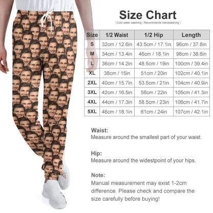 FacePajamas Sweatpants-2WH-SDS Custom Seamless Face Sweatpants Unisex Personalized Closed Bottom Casual Joggers