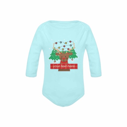 FacePajamas Baby Pajama Custom Text Elk Onesie Infant Bodysuit One Piece Jumpsuit Personalized Long Sleeve Rompers Baby Clothes