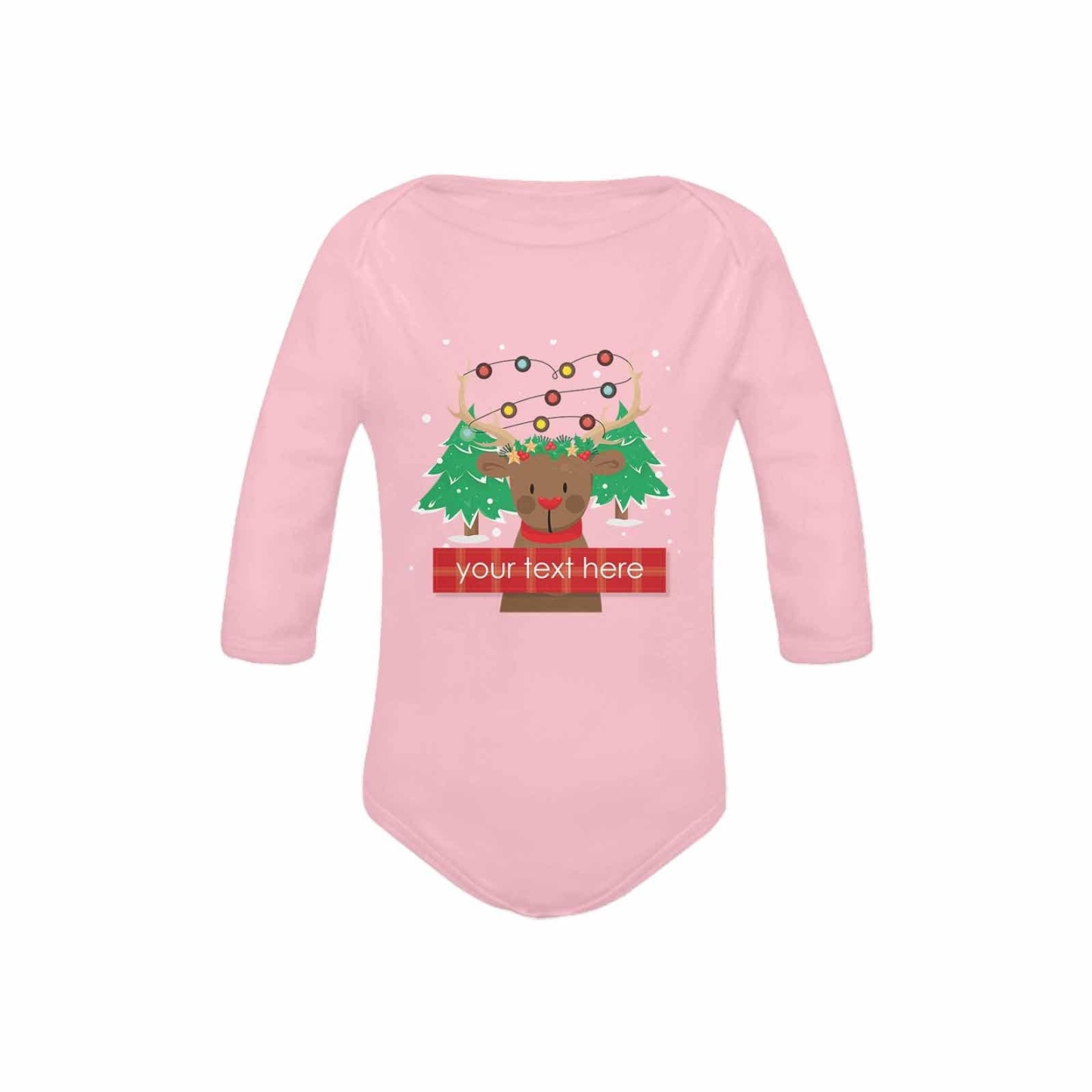 FacePajamas Baby Pajama Custom Text Elk Onesie Infant Bodysuit One Piece Jumpsuit Personalized Long Sleeve Rompers Baby Clothes