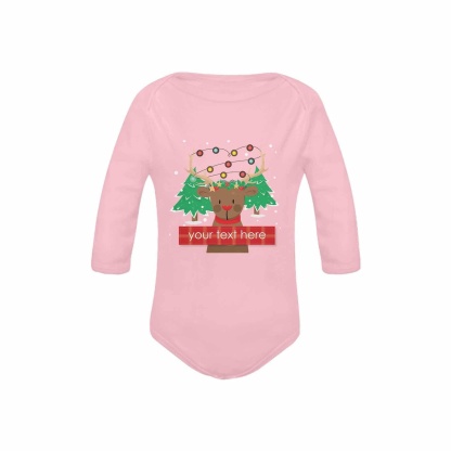 FacePajamas Baby Pajama Custom Text Elk Onesie Infant Bodysuit One Piece Jumpsuit Personalized Long Sleeve Rompers Baby Clothes