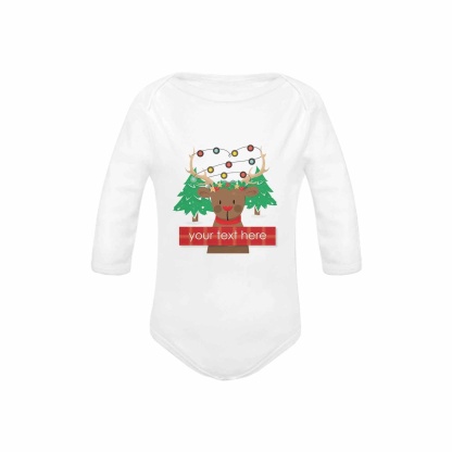 FacePajamas Baby Pajama Custom Text Elk Onesie Infant Bodysuit One Piece Jumpsuit Personalized Long Sleeve Rompers Baby Clothes