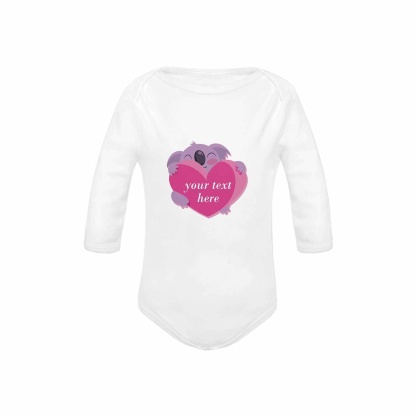 FacePajamas Baby Pajama Custom Text Koala Love Onesie Infant Bodysuit One Piece Jumpsuit Personalized Long Sleeve Rompers Baby Clothes