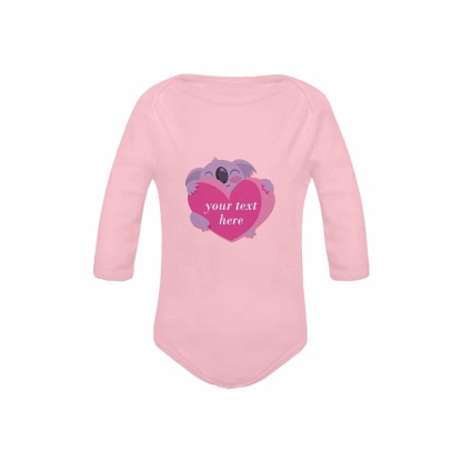 FacePajamas Baby Pajama Custom Text Koala Love Onesie Infant Bodysuit One Piece Jumpsuit Personalized Long Sleeve Rompers Baby Clothes
