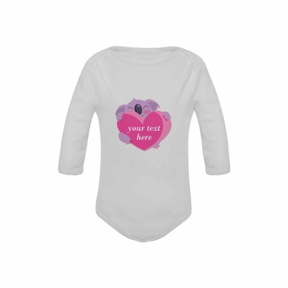 FacePajamas Baby Pajama Custom Text Koala Love Onesie Infant Bodysuit One Piece Jumpsuit Personalized Long Sleeve Rompers Baby Clothes