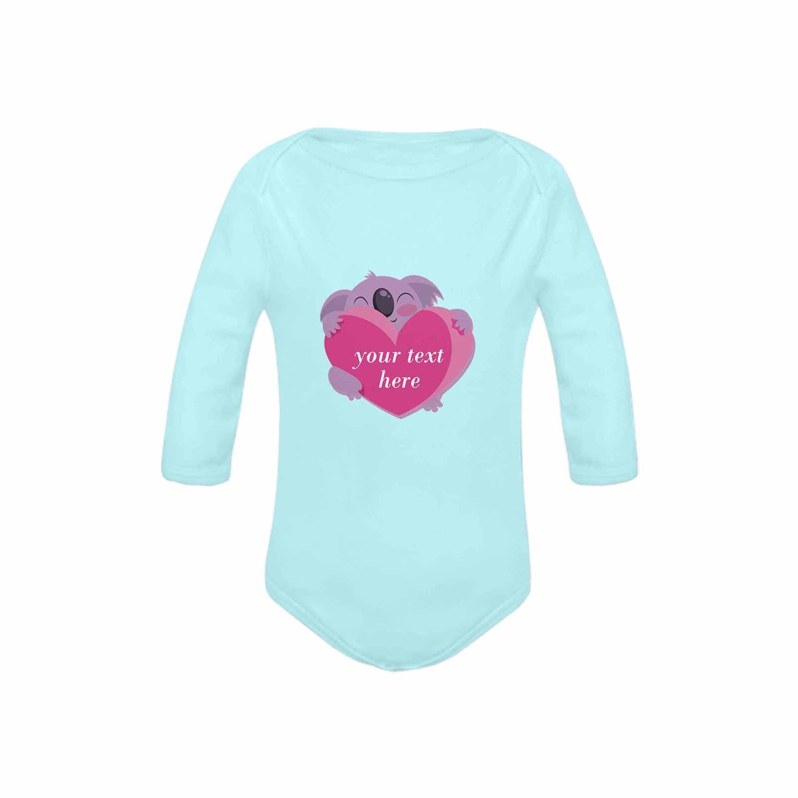 FacePajamas Baby Pajama Custom Text Koala Love Onesie Infant Bodysuit One Piece Jumpsuit Personalized Long Sleeve Rompers Baby Clothes
