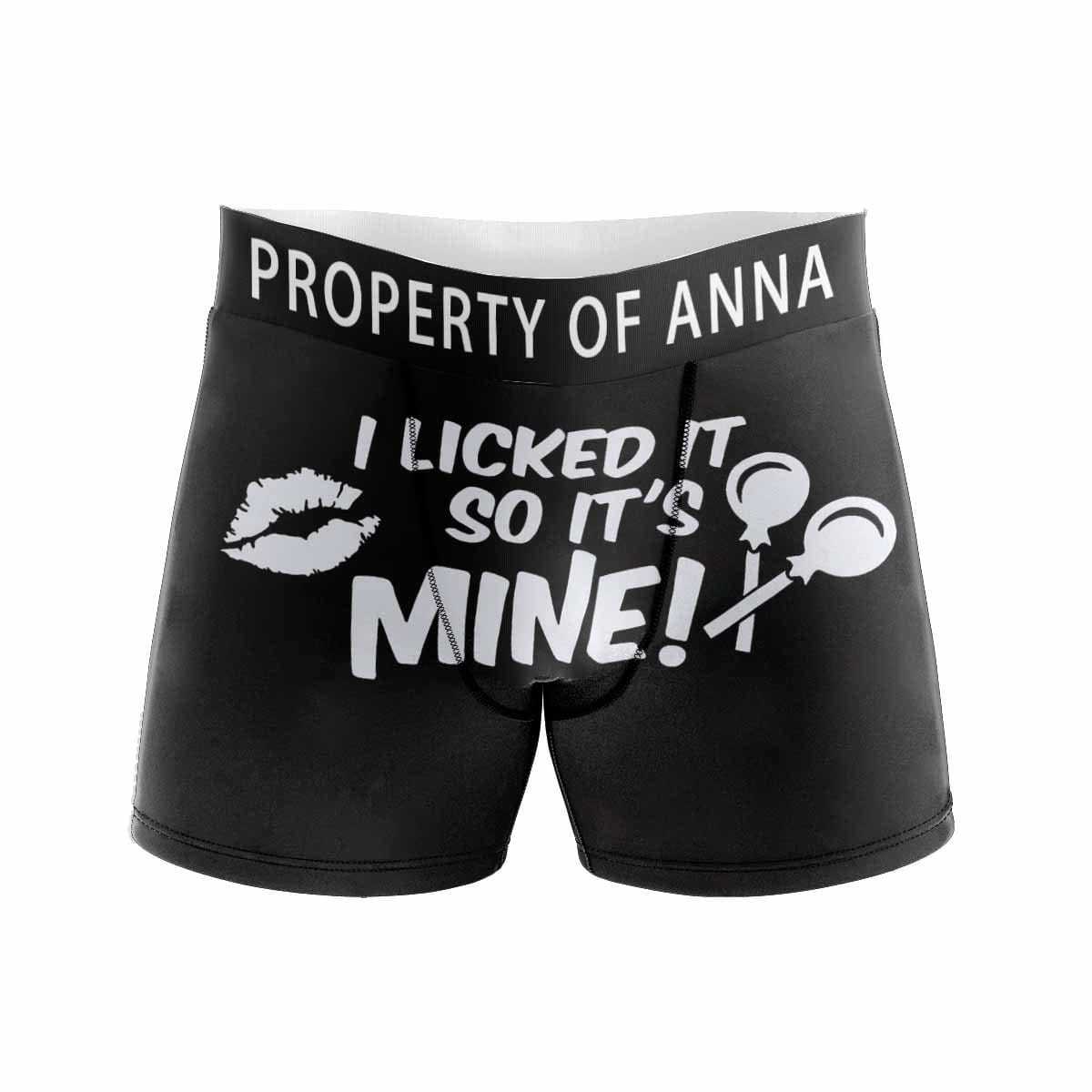 FacePajamas Men Underwear Custom Waistband Boxer Briefs It's Mine Personalized Name Design Funny Underwear for Men