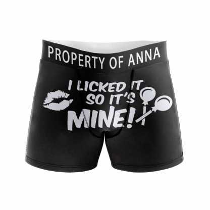 FacePajamas Men Underwear Custom Waistband Boxer Briefs It's Mine Personalized Name Design Funny Underwear for Men