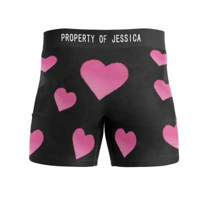 FacePajamas Men Underwear Custom Waistband Boxer Briefs Lip Love Personalized Face&Name Underwear for Husband or Boyfriend
