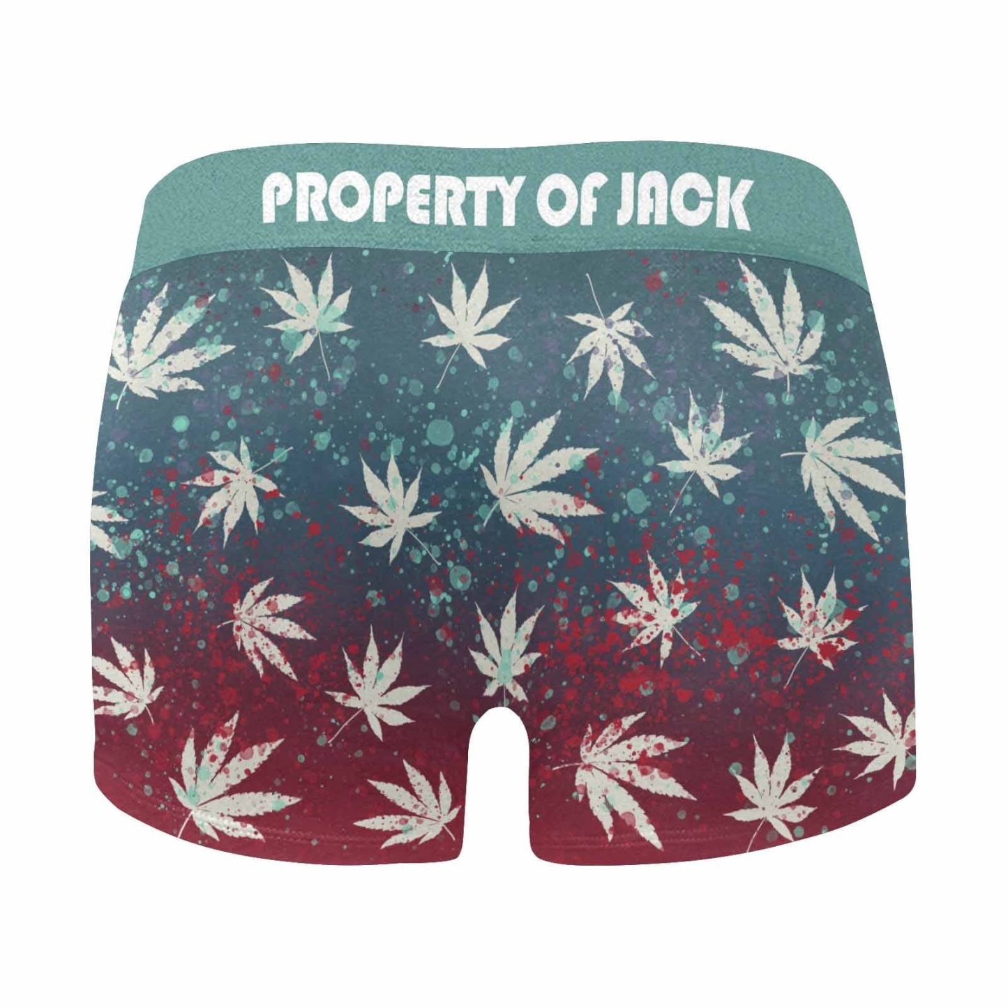 FacePajamas Men Underwear Custom Waistband Boxer Briefs Men's Personalized Maple Leaf Pattern Underwear with Custom Text
