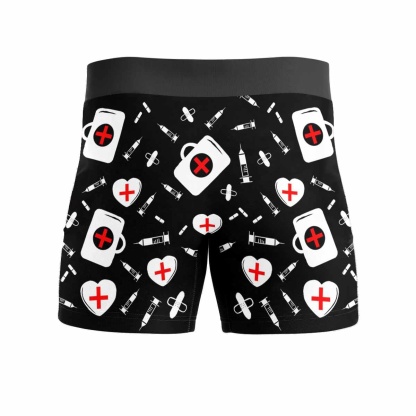 FacePajamas Men Underwear Custom Waistband Boxer Briefs Men's Personalized You May Feel A Little Prick Underwear with Custom Text