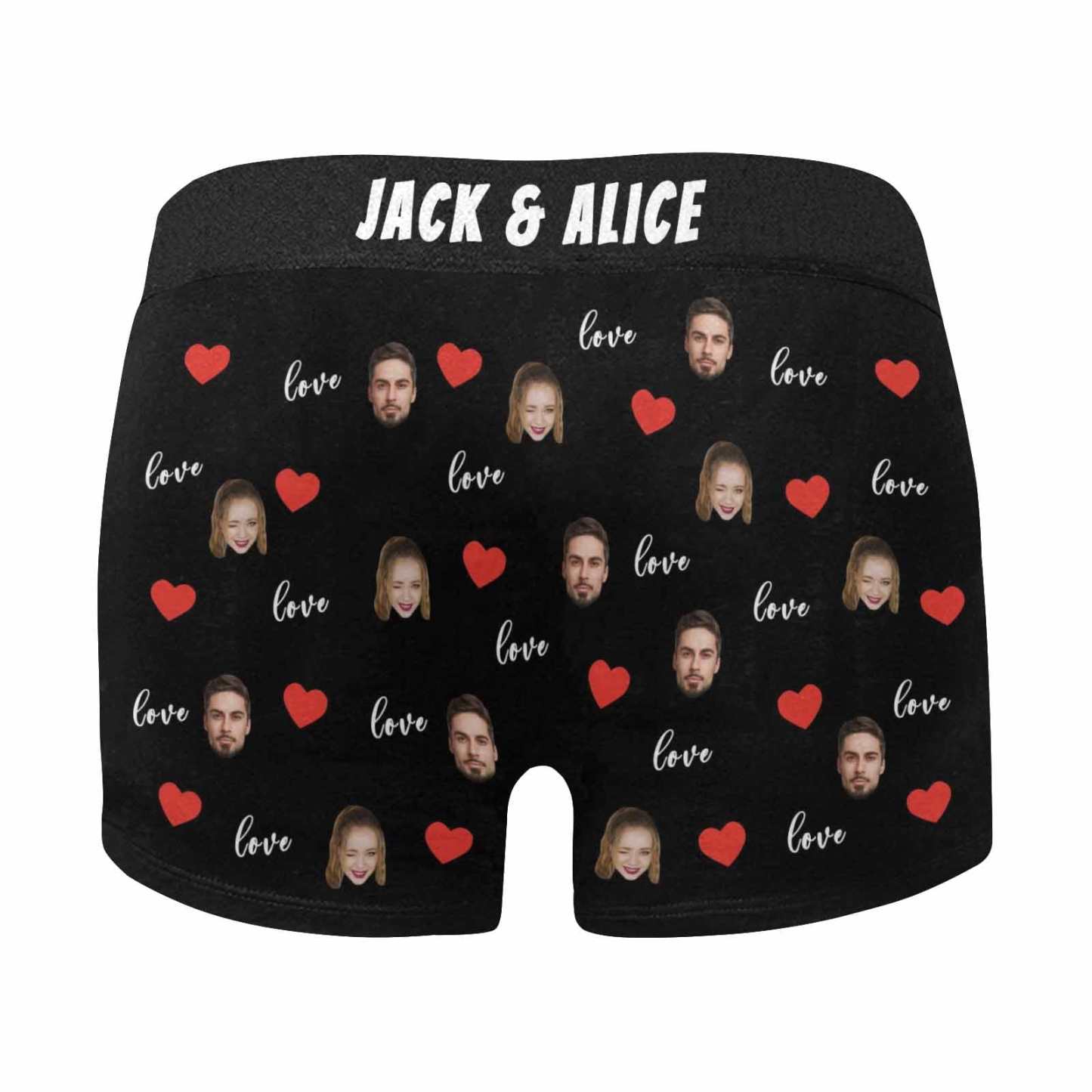 FacePajamas Men Underwear Custom Waistband Boxer Briefs Personalized Arrow of Eros Underwear with Custom Text for Men
