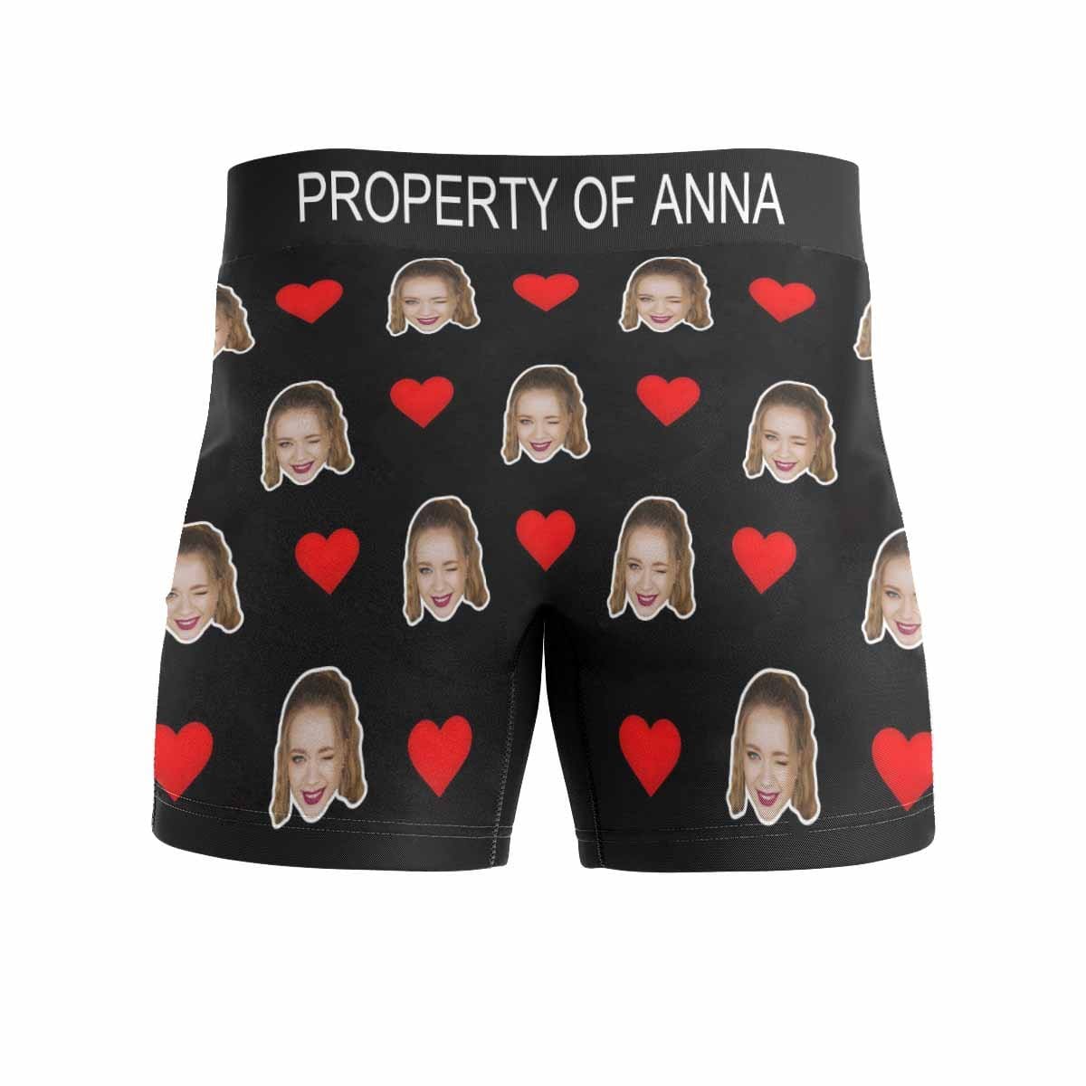 FacePajamas Men Underwear Custom Waistband Boxer Briefs Property of Personalized Face&Name Design Underwear for Men The Best Gifts