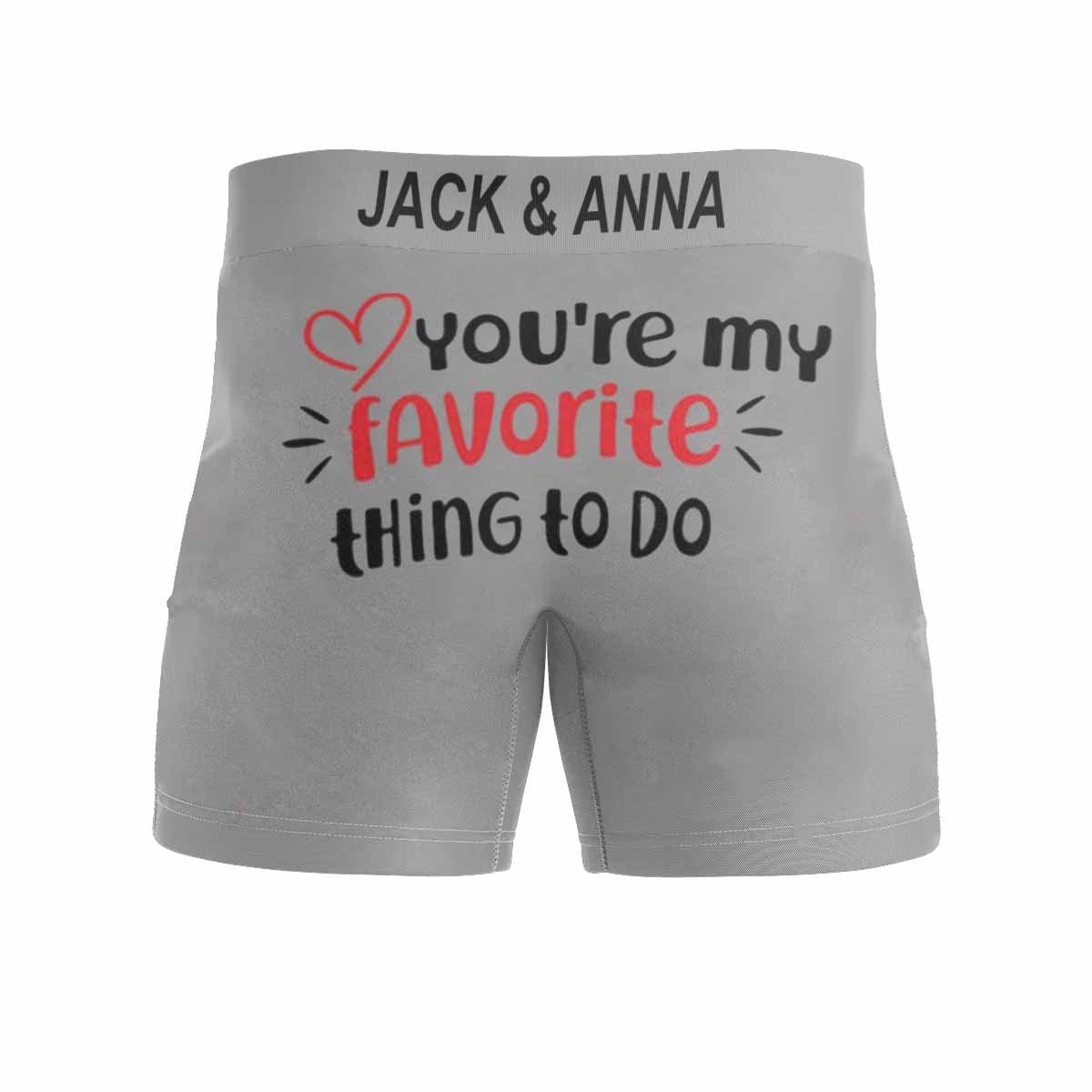 FacePajamas Men Underwear Custom Waistband Men's Boxer Briefs My Favour Personalized Face&Text Underwear for Husband or Boyfriend