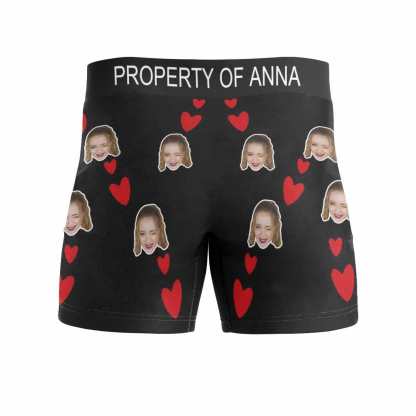 FacePajamas Men Underwear Custom Waistband Men's Boxer Briefs My Treasure Personalized Face&Name Underwear for Him