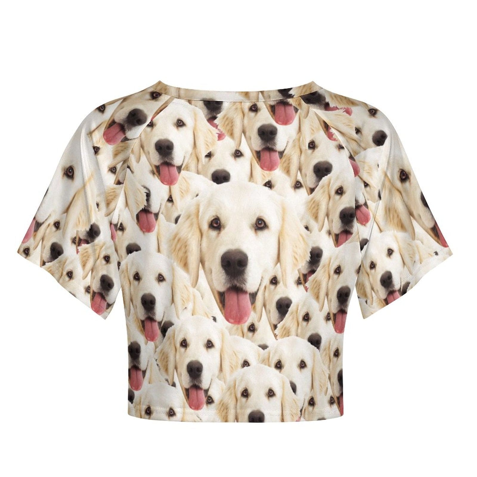 FacePajamas Womens Short Set-SDS Custom Women's Short Sleeved Navel Exposed Sleepwear Pet Face My Lovely Dog Personalized Seamless Face Sleepwear Shorts