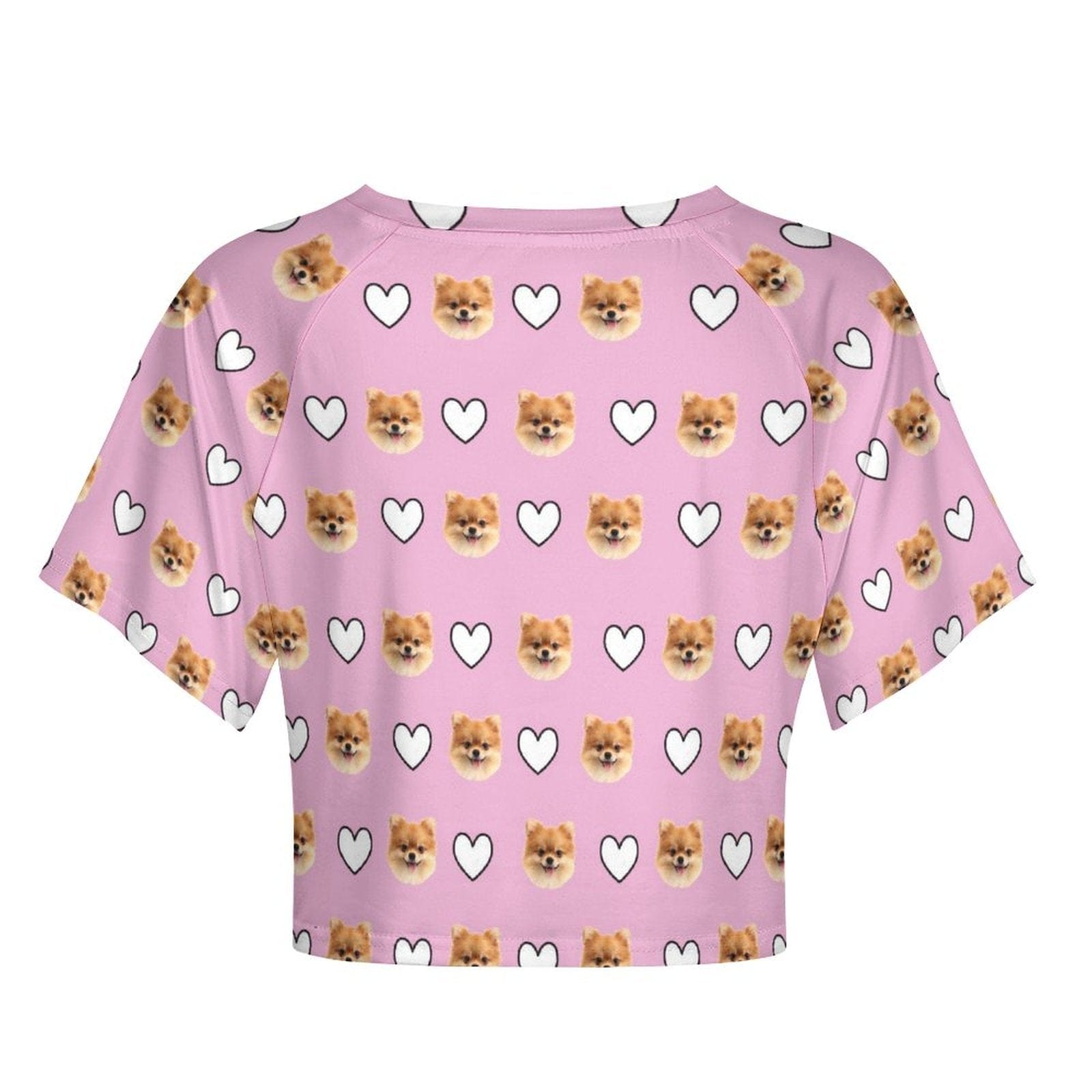 FacePajamas Womens Short Set-SDS Custom Women's Short Sleeved Navel Exposed Sleepwear Pet Face Personalized Seamless Face Sleepwear Shorts