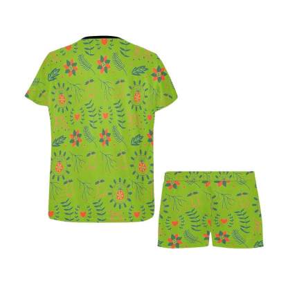 FacePajamas Pajama Custom Womens Christmas Pajamas Personalized Face Christmas Bright Loungewear Women's Short Pajama Set