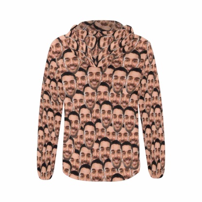 FacePajamas Hoodie-Full Zip-W ¡¾Discount - limited time¡¿Custom Face Women's All Over Print Full Zip Hoodie Personalized Husband Seamless Face Hoodie