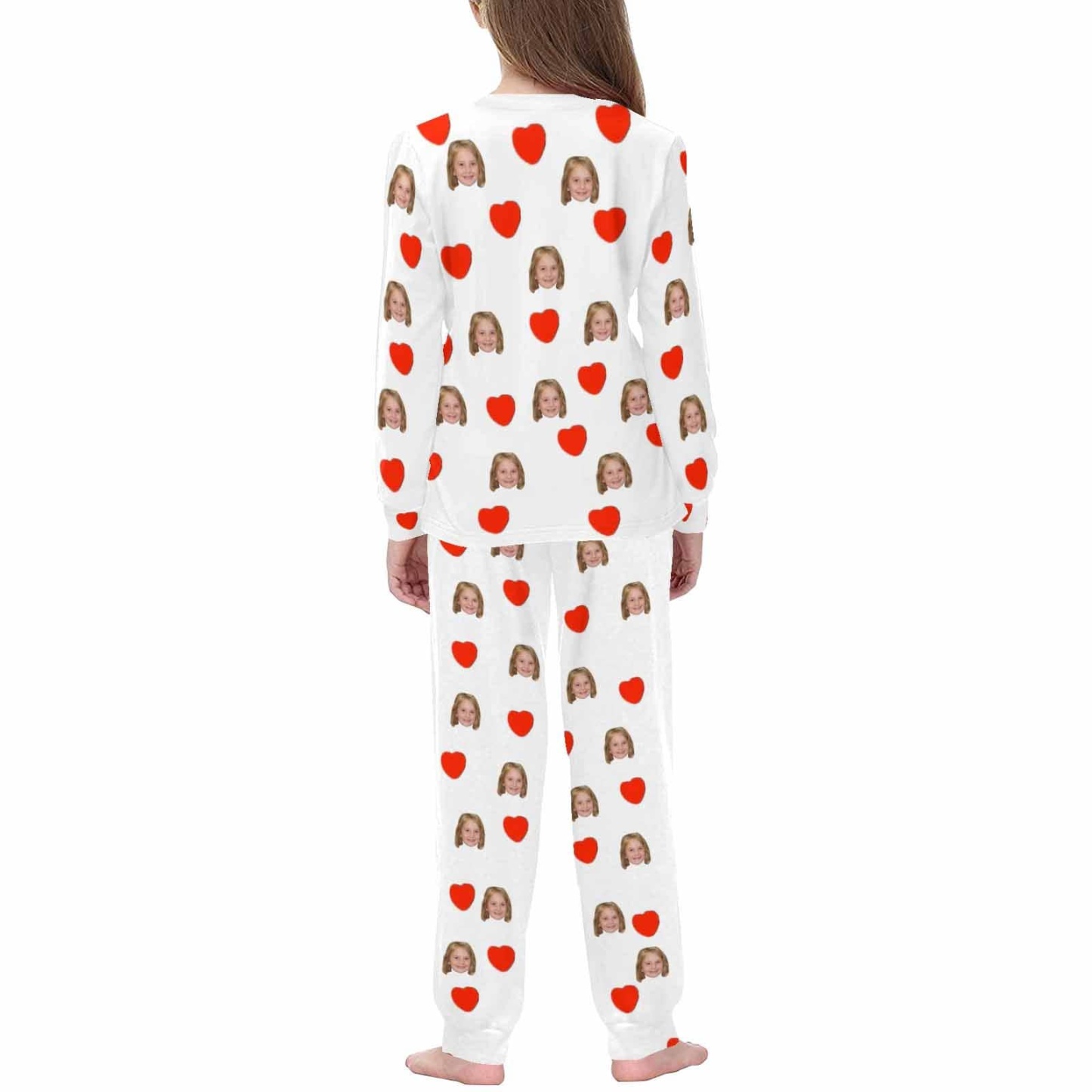 FacePajamas Pajama Family Matching Pajamas Custom Face Love Heart Sleepwear Personalized Family Matching Long Sleeve Pajama Set