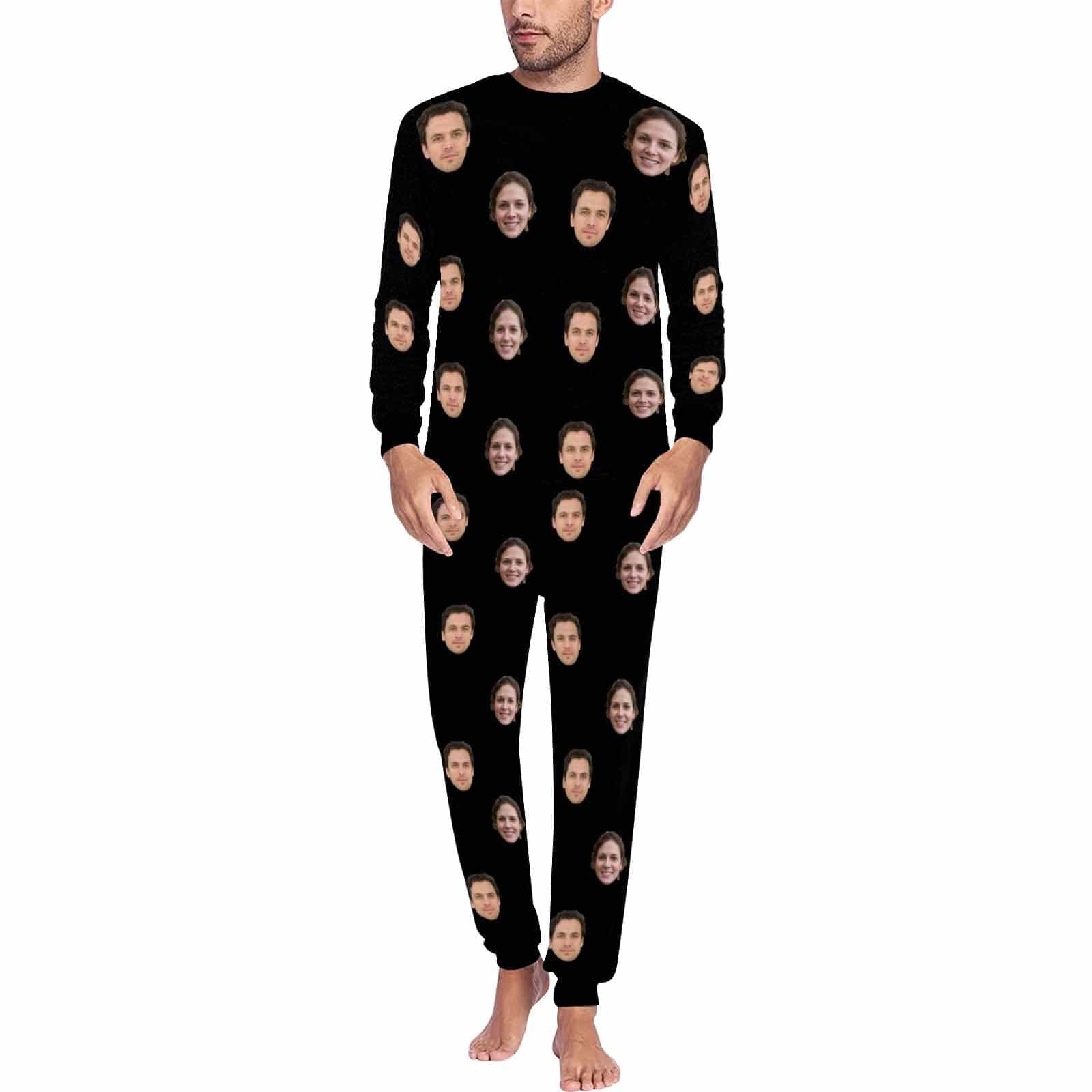 FacePajamas Pajama For Men / Black / S Custom Face My Valentine My Lover Couple Matching Pajamas