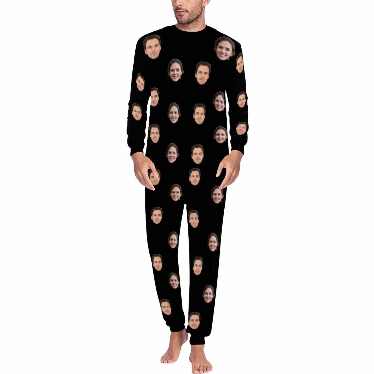 FacePajamas Pajama For Men / Black / S Custom Face My Valentine My Lover Couple Matching Pajamas