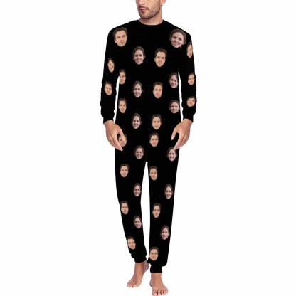 FacePajamas Pajama For Men / Black / S Custom Face My Valentine My Lover Couple Matching Pajamas