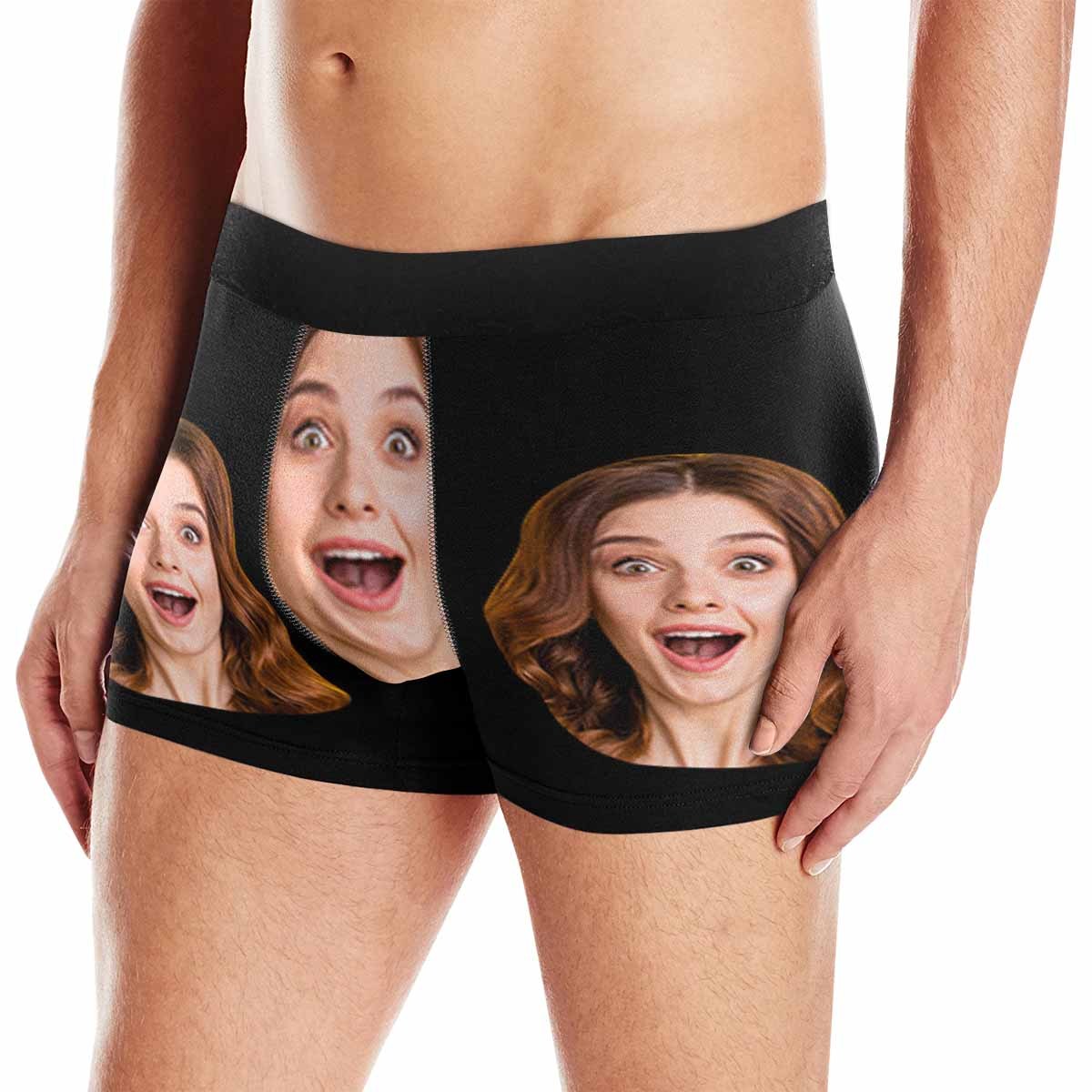 FacePajamas Underwear For Men / Black / XS Custom Couple Matching Lingerie Briefs Personalized Girlfriend Face Underwear For Couple Gifts Made for Your Gift