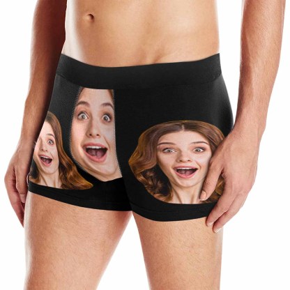 FacePajamas Underwear For Men / Black / XS Custom Couple Matching Lingerie Briefs Personalized Girlfriend Face Underwear For Couple Gifts Made for Your Gift