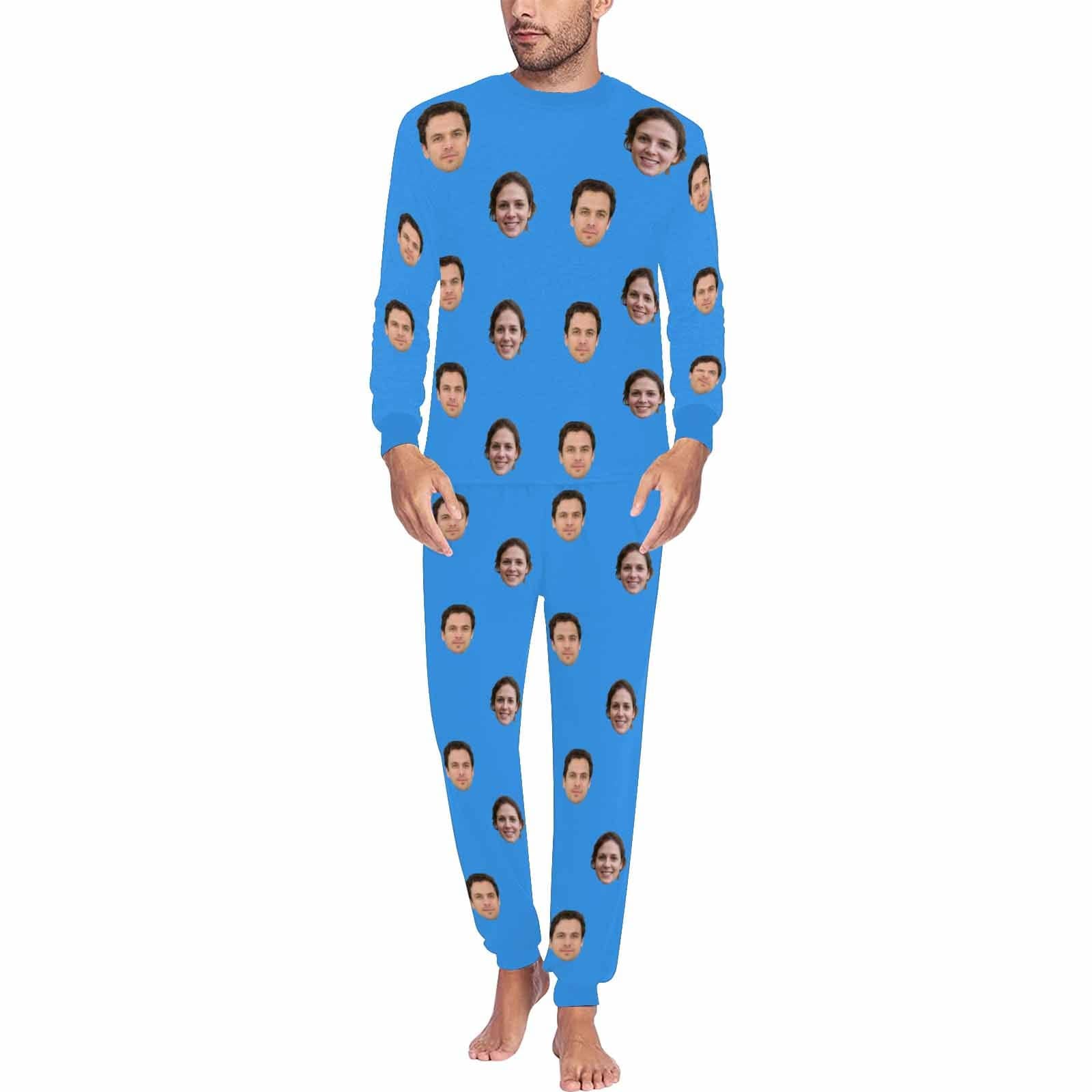 FacePajamas Pajama For Men / Blue / S Custom Face My Valentine My Lover Couple Matching Pajamas