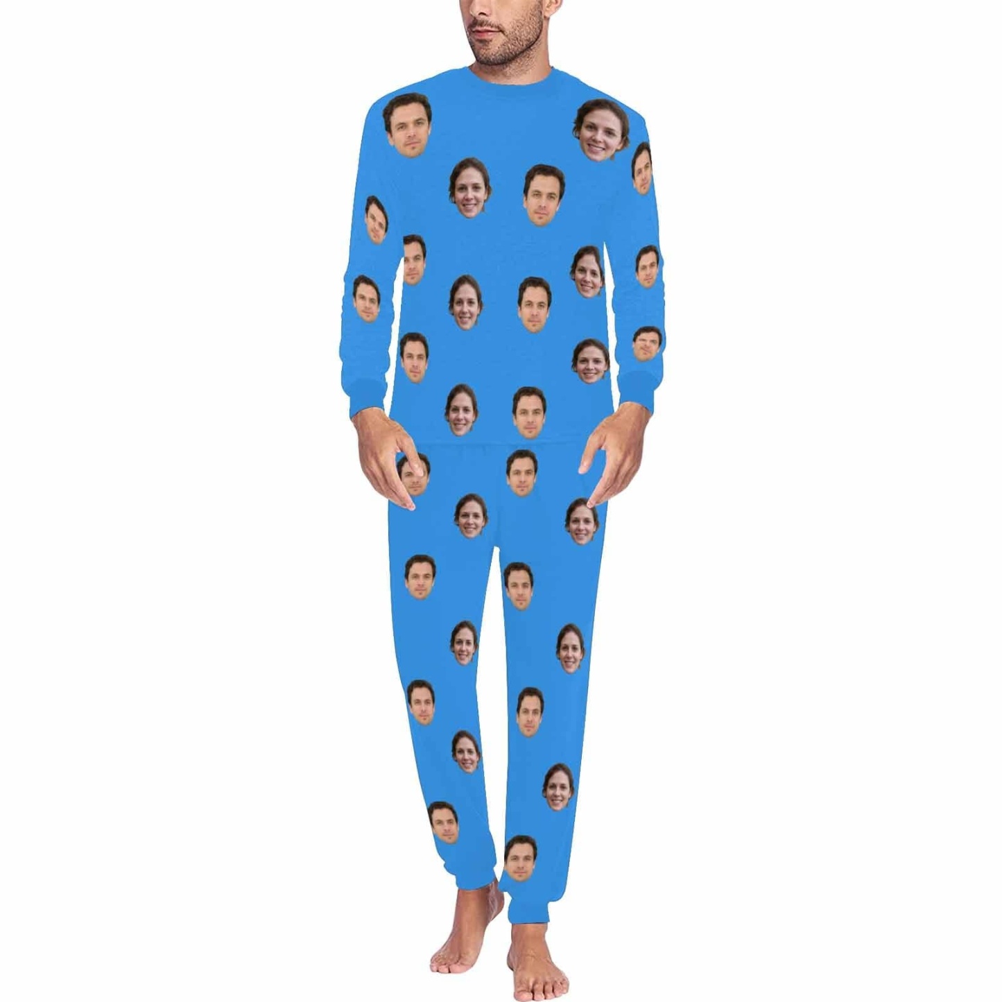 FacePajamas Pajama For Men / Blue / S Custom Face My Valentine My Lover Couple Matching Pajamas