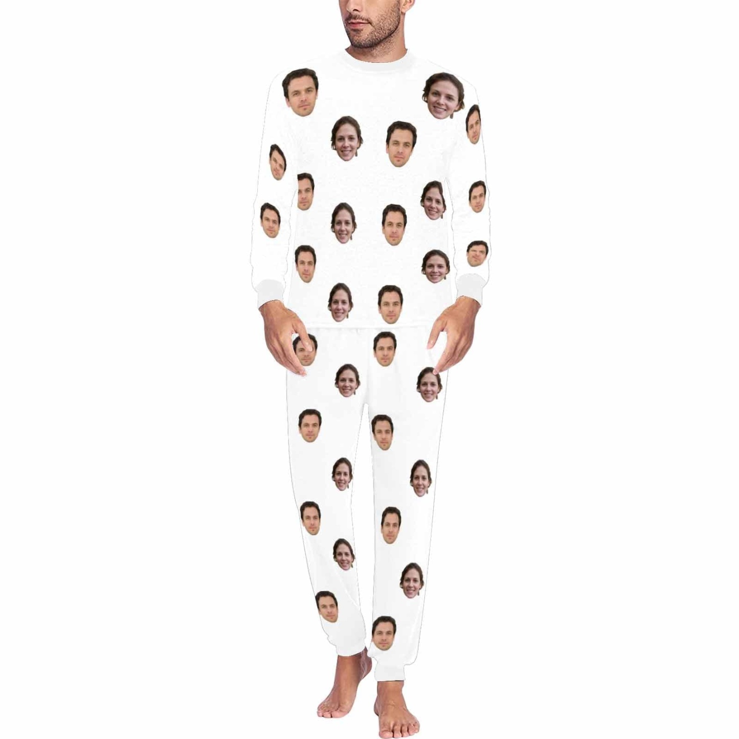 FacePajamas Pajama For Men / White / S Custom Face My Valentine My Lover Couple Matching Pajamas